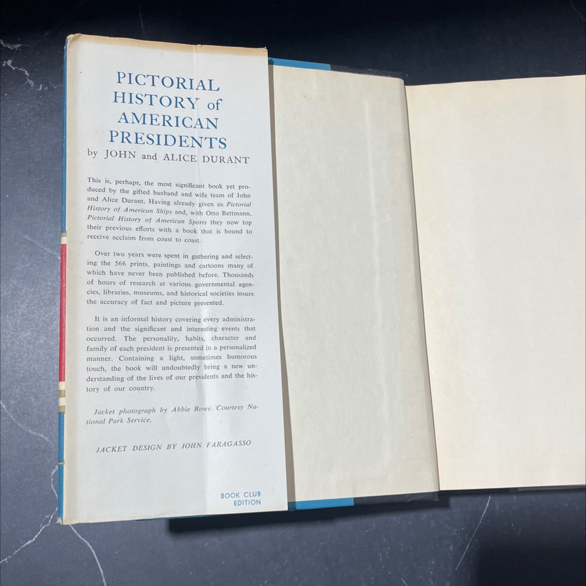 ma pictorial history of 7900 a american presidents book, by John and Alice Durant, 1955 Hardcover image 4