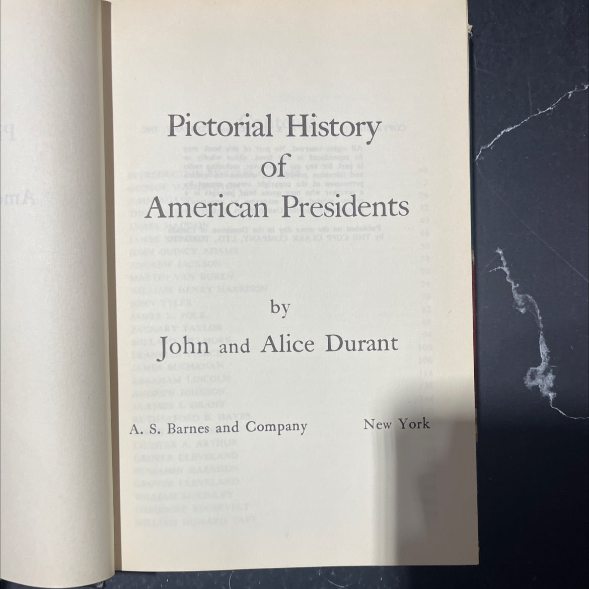 ma pictorial history of 7900 a american presidents book, by John and Alice Durant, 1955 Hardcover image 2