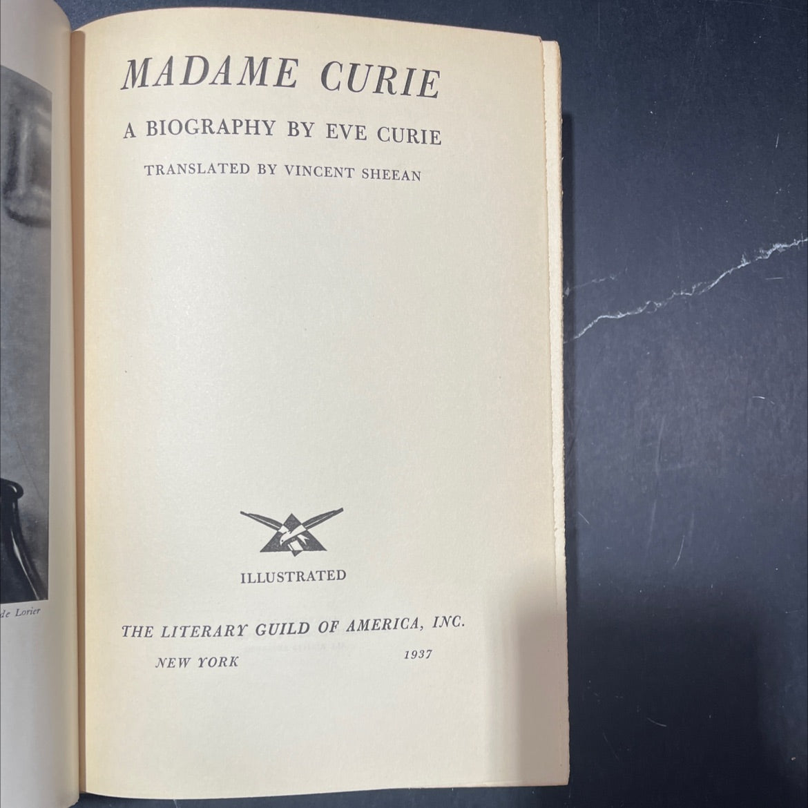 madame curie a biography book, by eve curie, 1937 Hardcover image 2