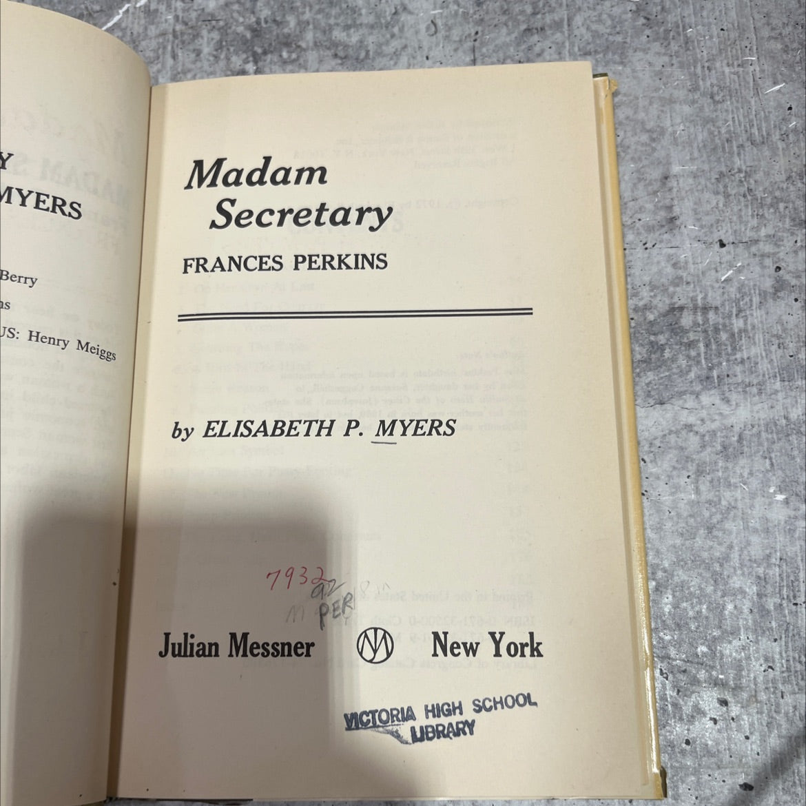 maga myers madam secretary book, by elisabeth p. myers, 1972 Hardcover image 2