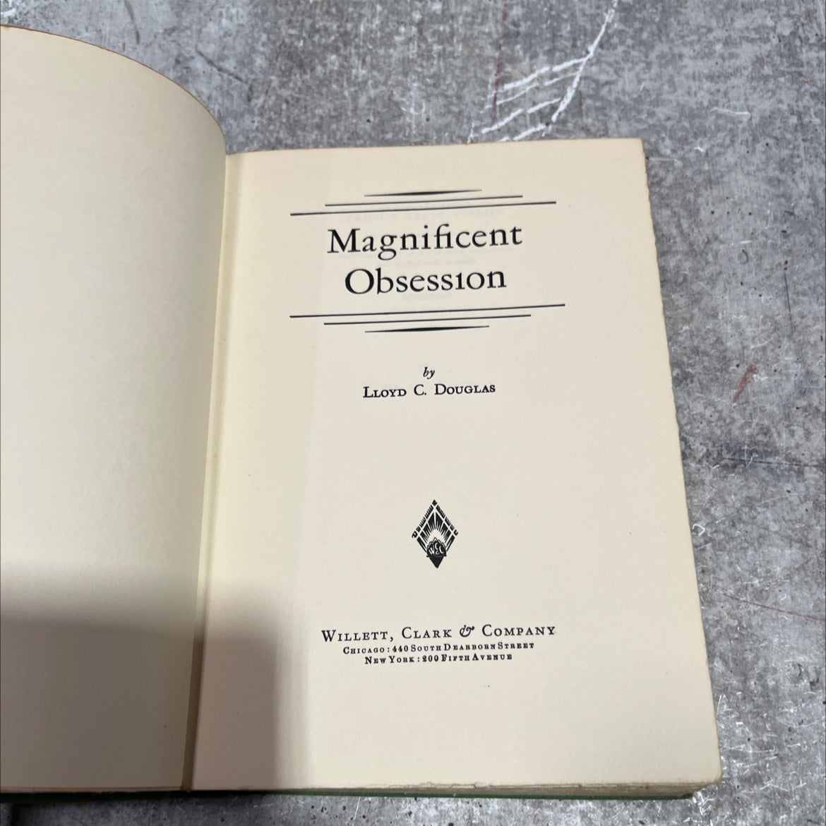 magnificent obsession book, by lloyd c. douglas, 1929 Hardcover image 2