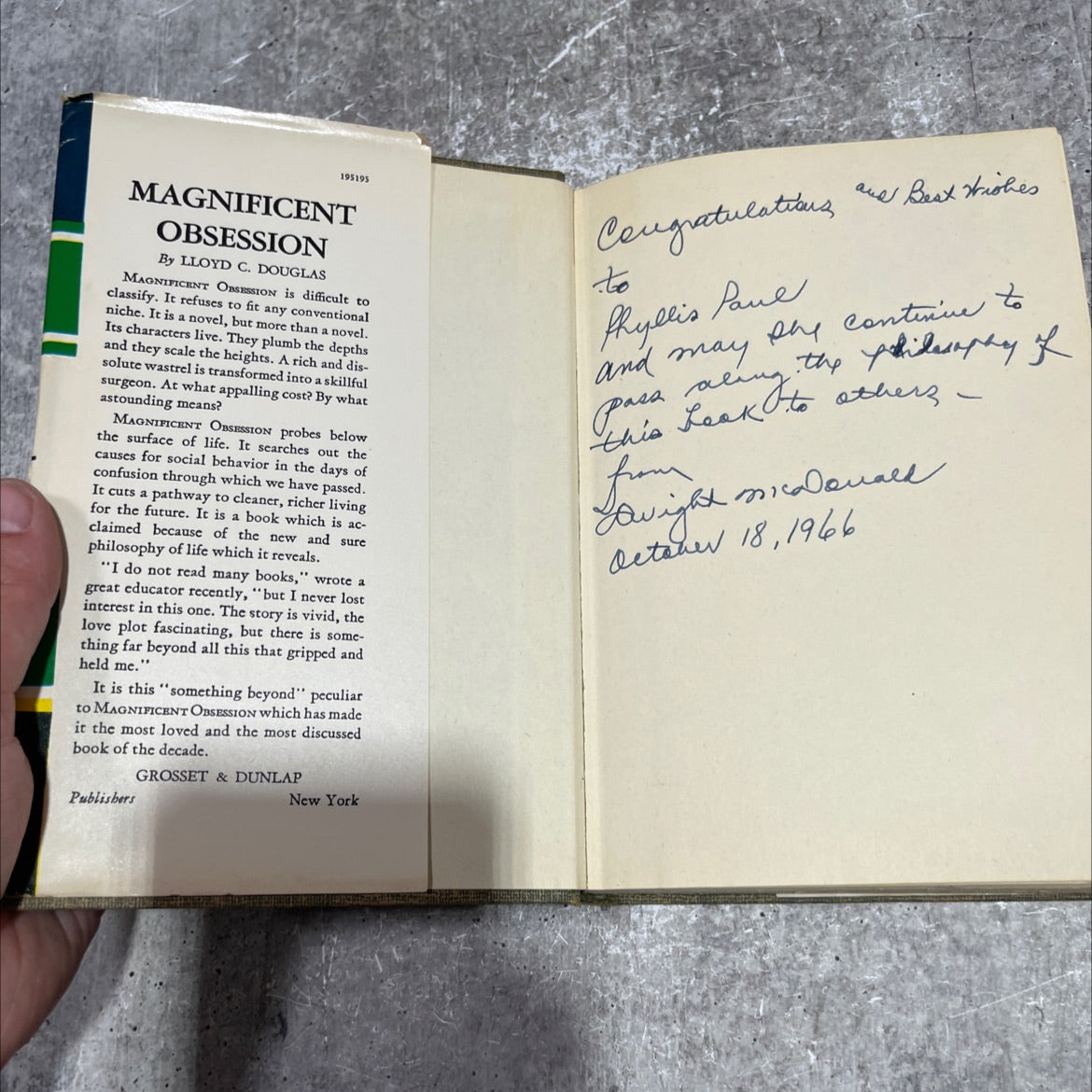 magnificent obsession book, by lloyd c. douglas, 1929 Hardcover image 4