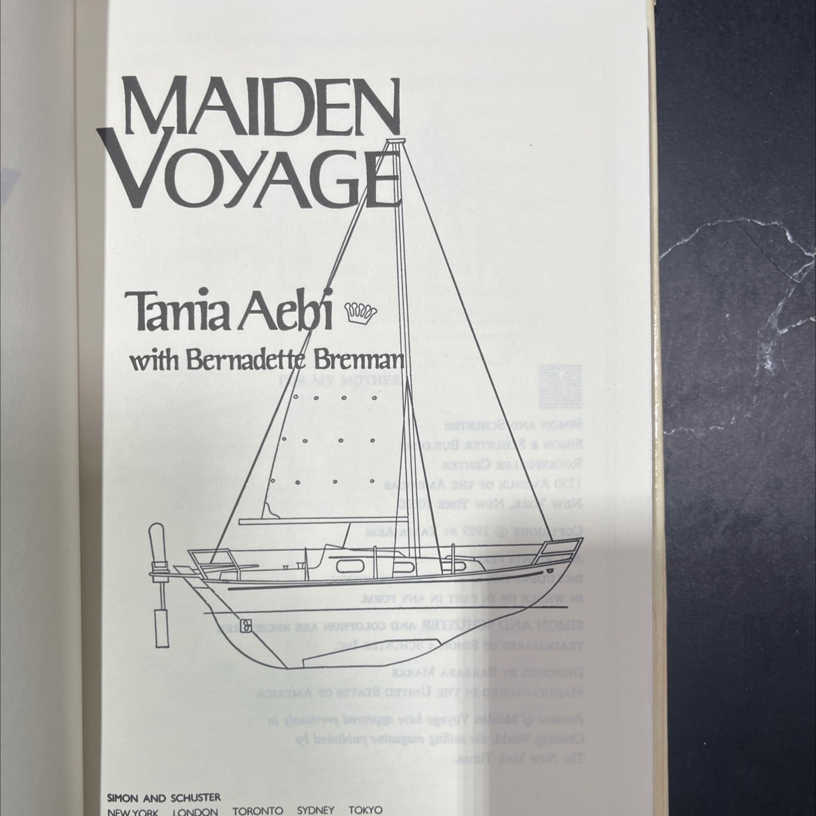maiden voyage book, by tania aebi, 1989 Hardcover image 2