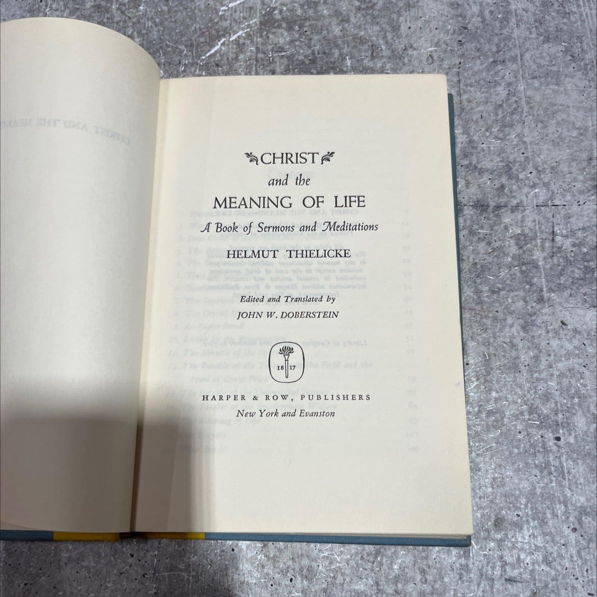 maim sht mate christ and the meaning of life a book of sermons and meditations book, by helmut thielicke, 1962 Hardcover image 2