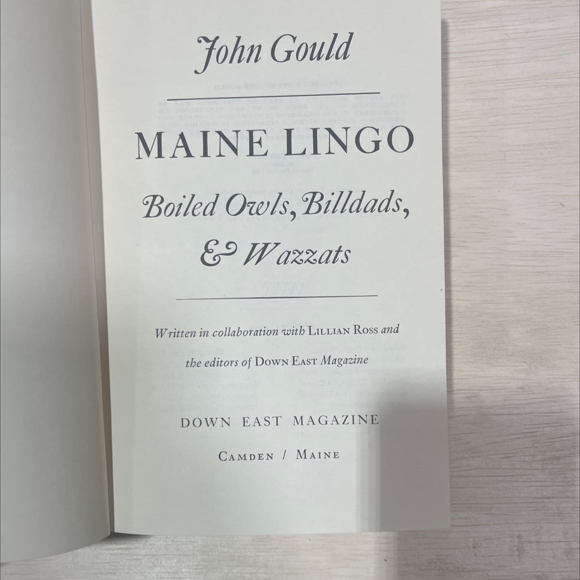 maine lingo boiled owls billdads & wazzats book, by John Gould, 1980 Hardcover, First Edition, Vintage image 2