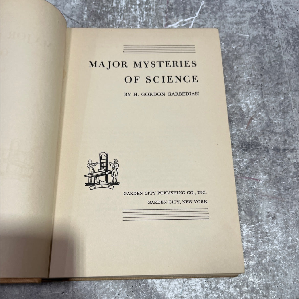 major mysteries of science book, by h. gordon garbedian, 1933 Hardcover image 2