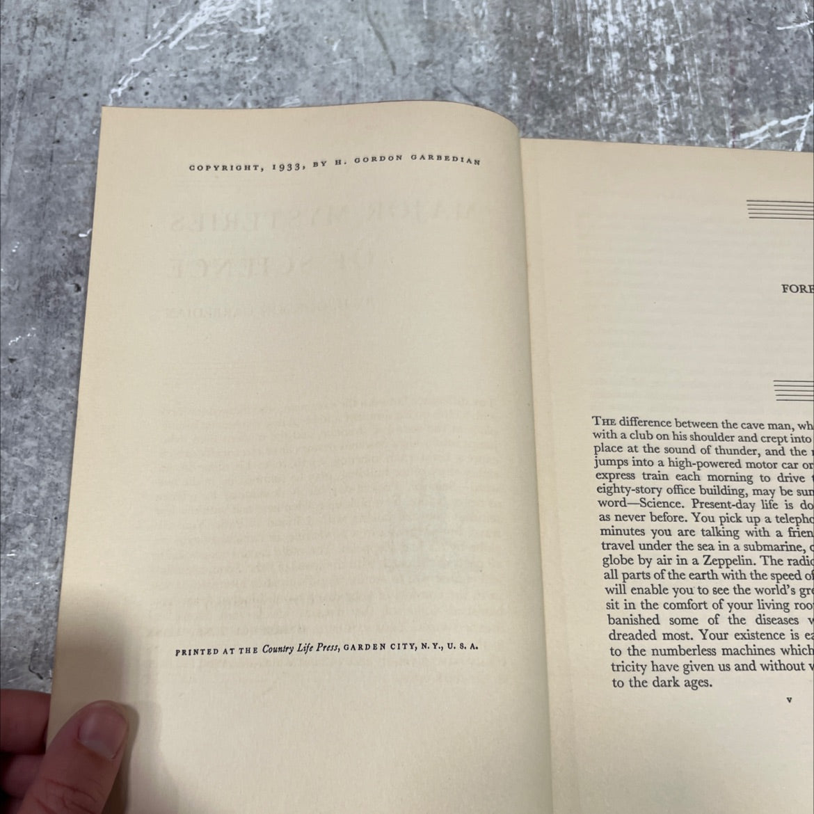 major mysteries of science book, by h. gordon garbedian, 1933 Hardcover image 3
