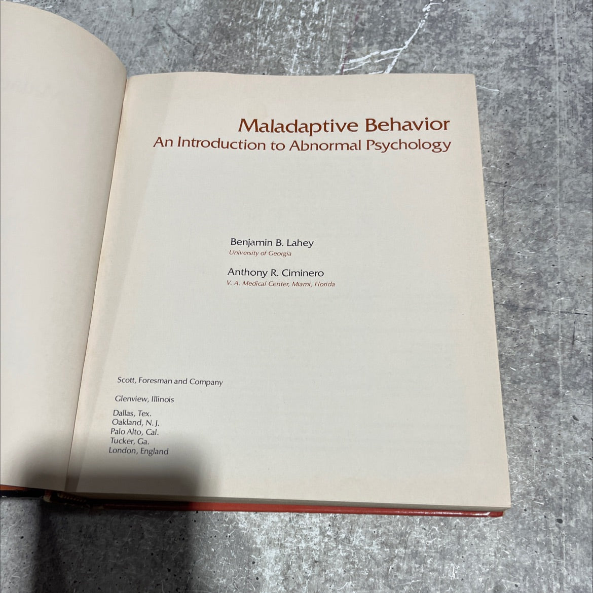 maladaptive behavior book, by benjamin b. lahey, anthony r. ciminero, 1980 Hardcover image 2