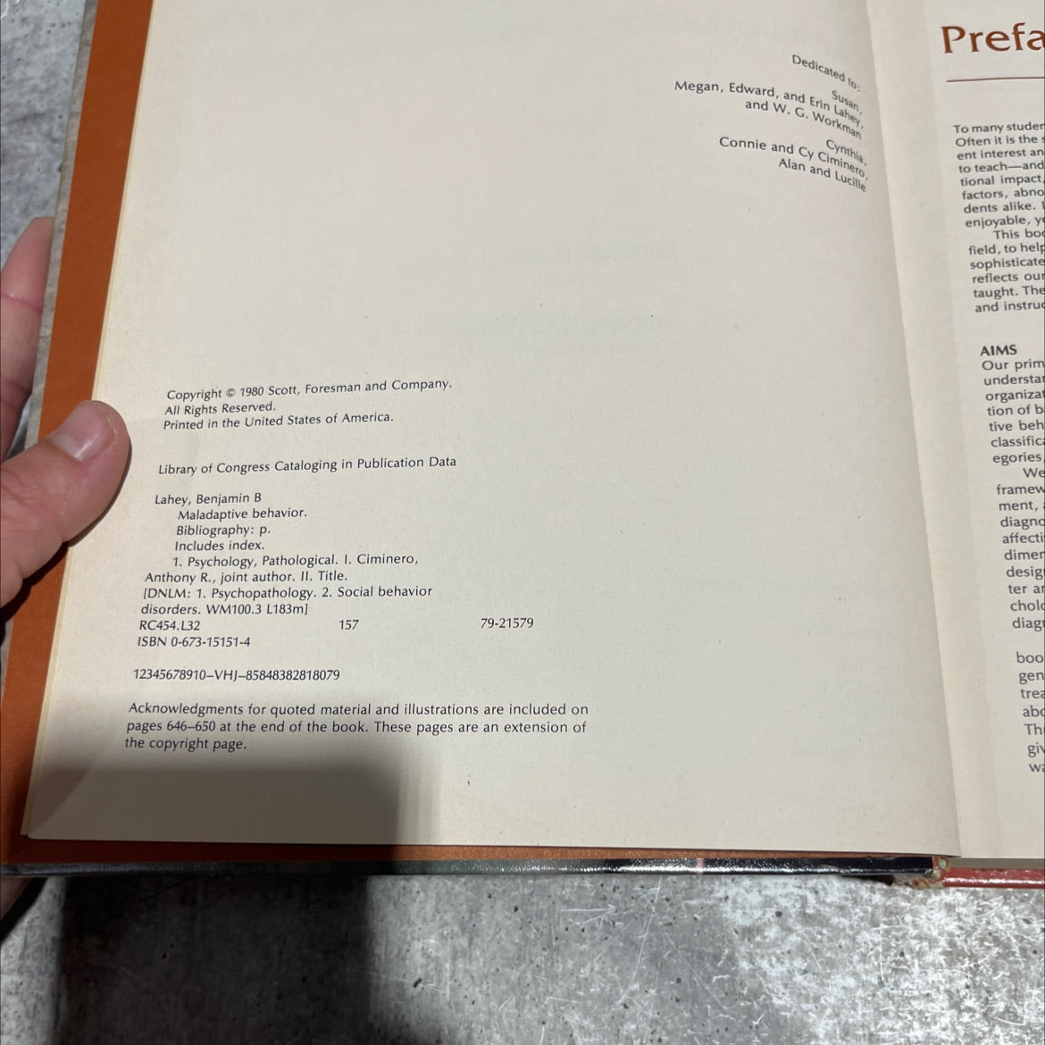 maladaptive behavior book, by benjamin b. lahey, anthony r. ciminero, 1980 Hardcover image 3