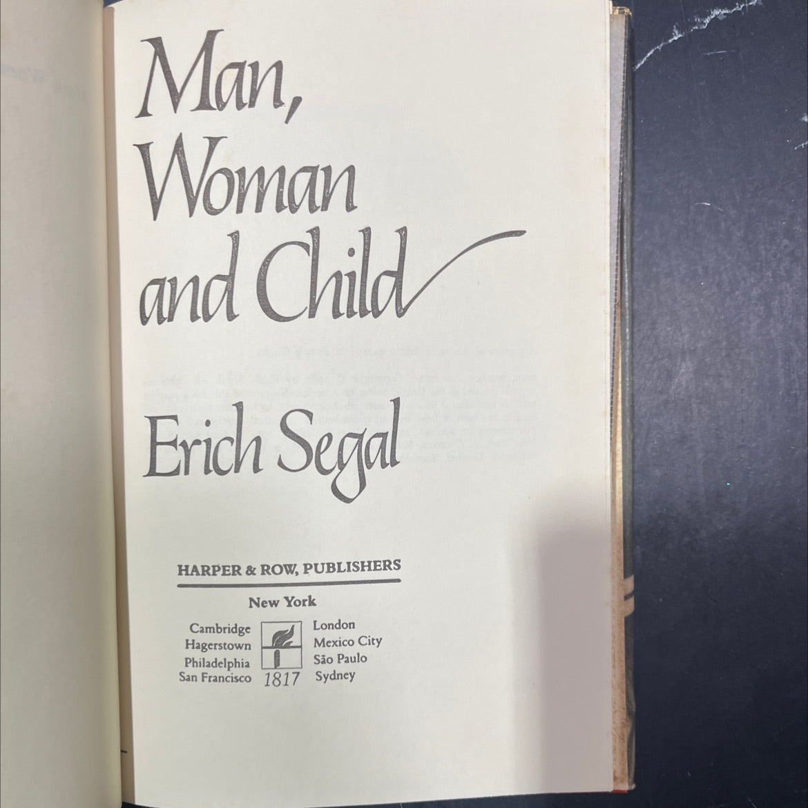 man, woman and child book, by Erich Segal, 1980 Hardcover image 2