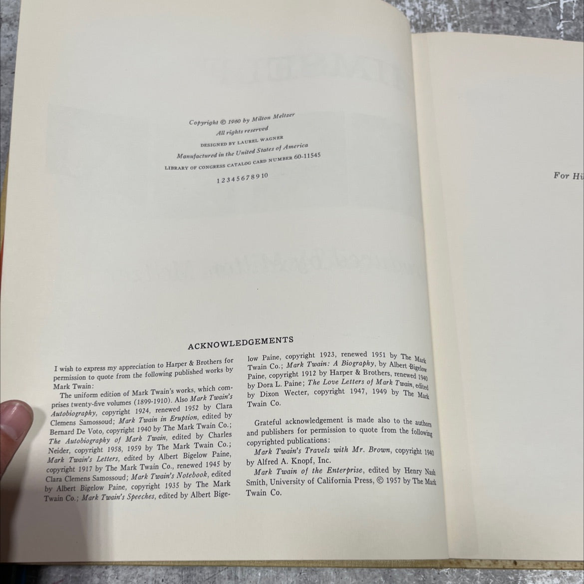 mark twain himself a pictorial biography book, by milton meltzer, 1960 Hardcover image 3