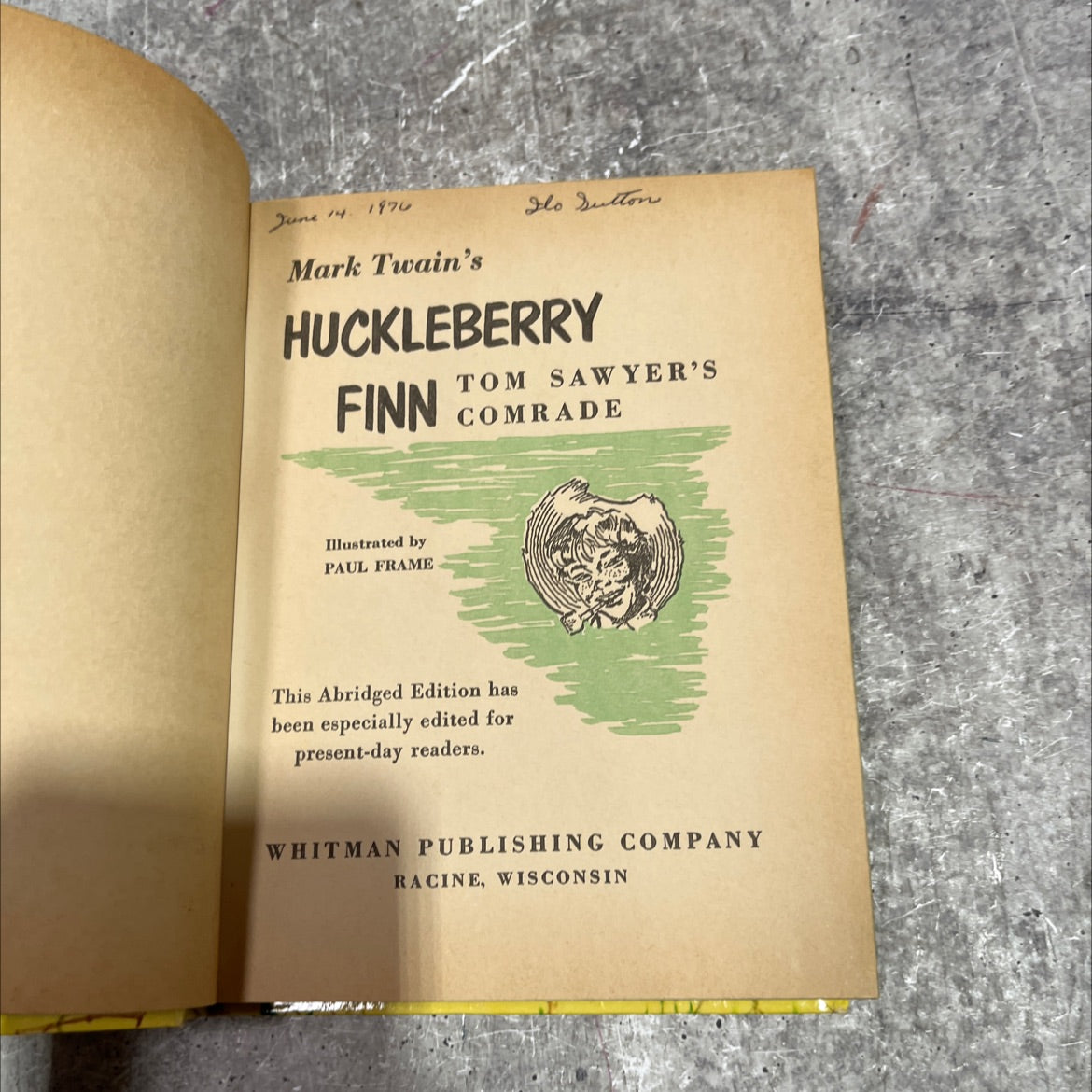 mark twain's do sutton huckleberry finn tom sawyer's comrade book, by Mark Twain, 1976 Hardcover image 2