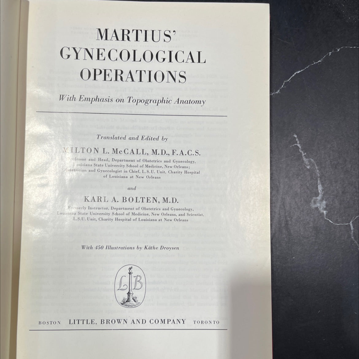 martius' gynecological operations with emphasis on topographic anatomy book, by heinrich martius, 1970 Hardcover image 2