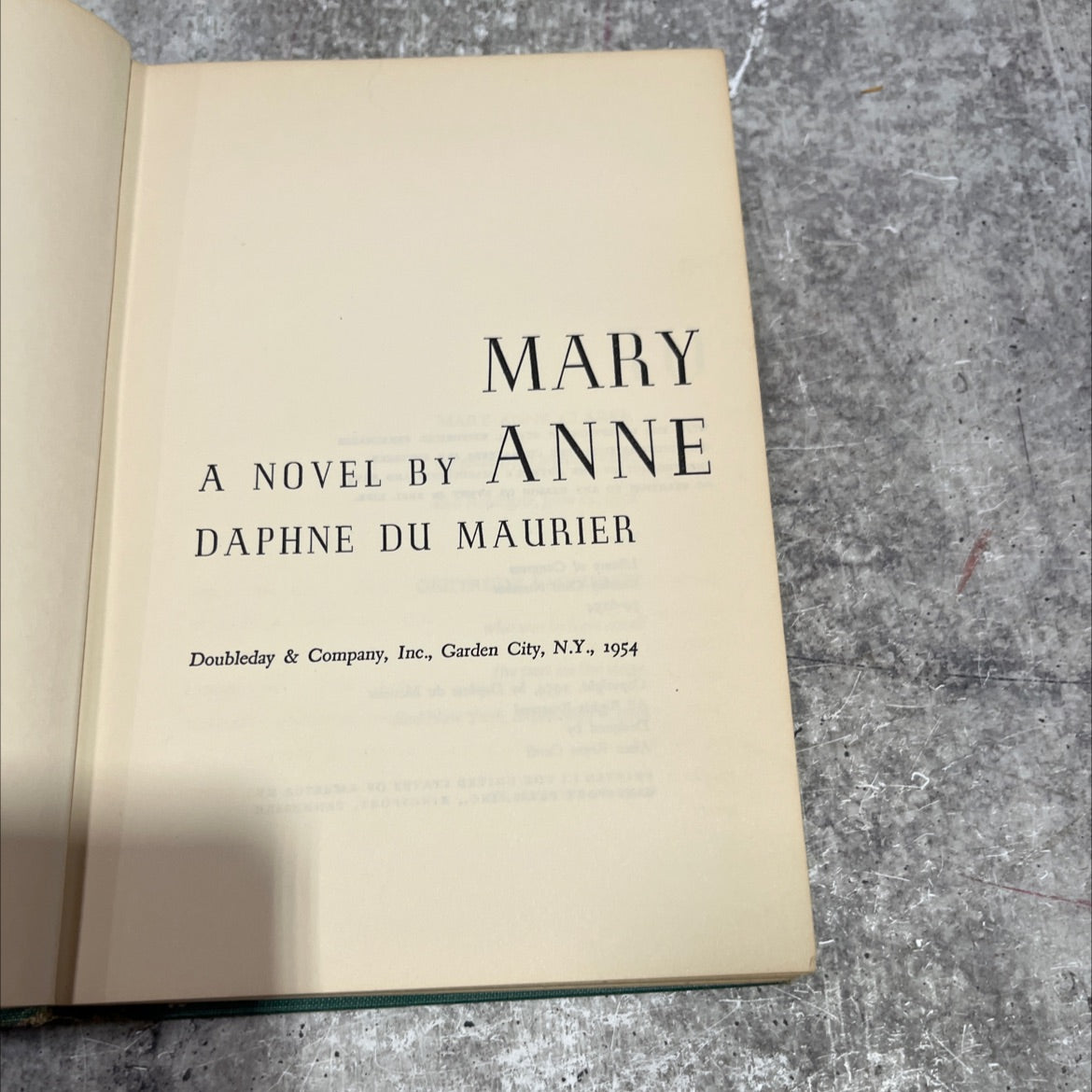mary a novel by anne daphne du maurier book, by anne daphne du maurier, 1954 Hardcover image 2