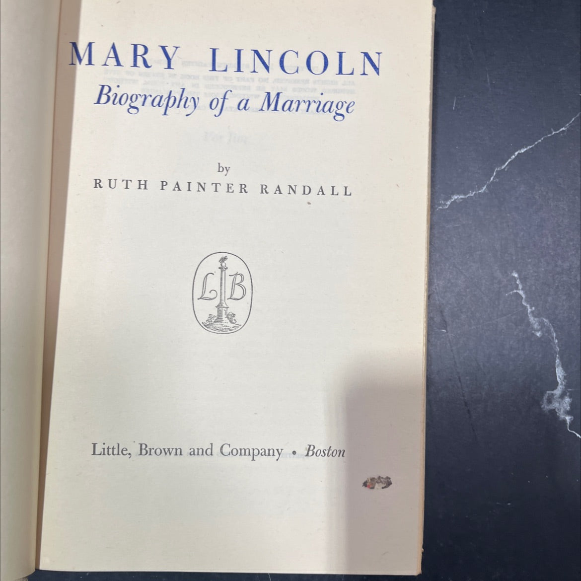 mary lincoln biography of a marriage book, by ruth painter randall, 1953 Hardcover image 2