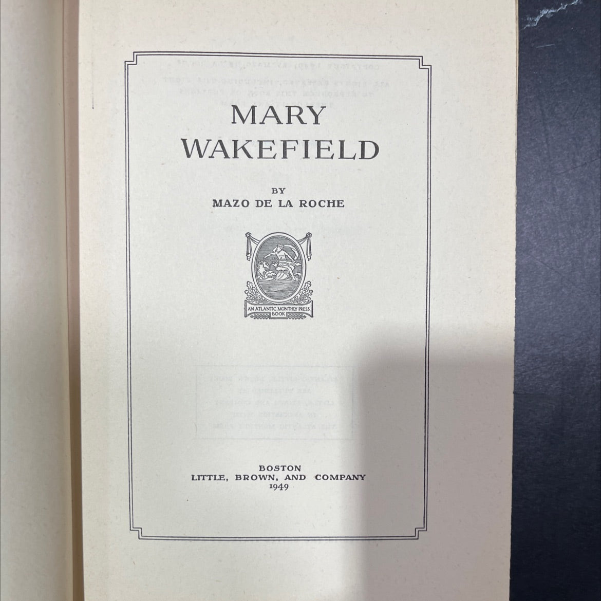 mary wakefield book, by mazo de la roche, 1949 Hardcover, Vintage image 2