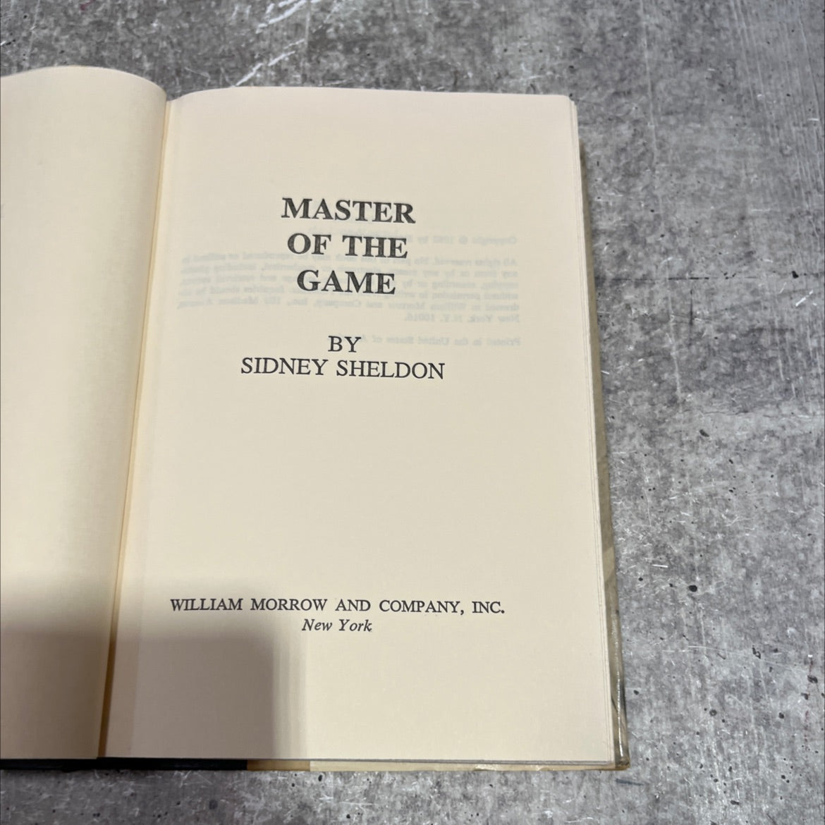 master of the game book, by sidney sheldon, 1982 Hardcover image 2