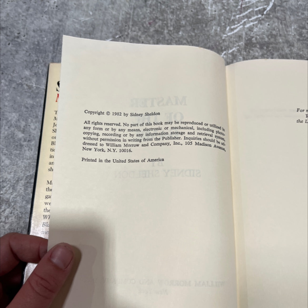 master of the game book, by sidney sheldon, 1982 Hardcover image 3