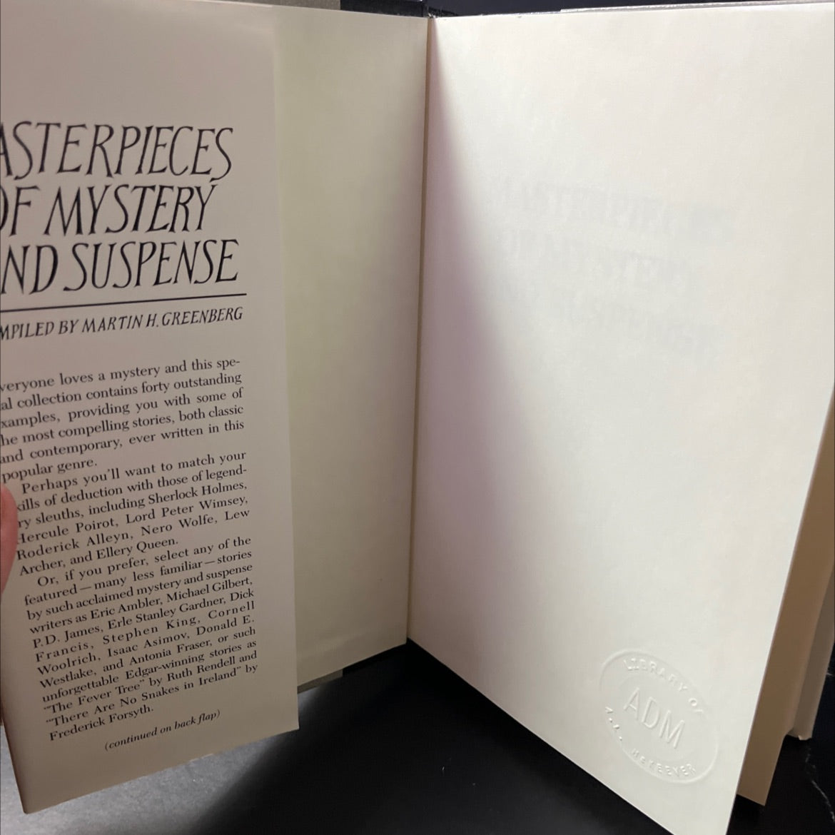 masterpieces of mystery and suspense youloy book, by Martin H. Greenberg, 1988 Hardcover image 4