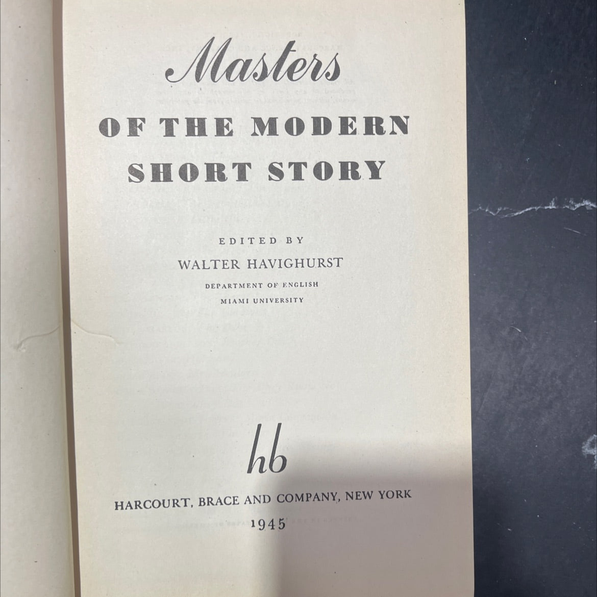 masters of the modern short story book, by edited by walter havighurst, 1945 Hardcover image 2