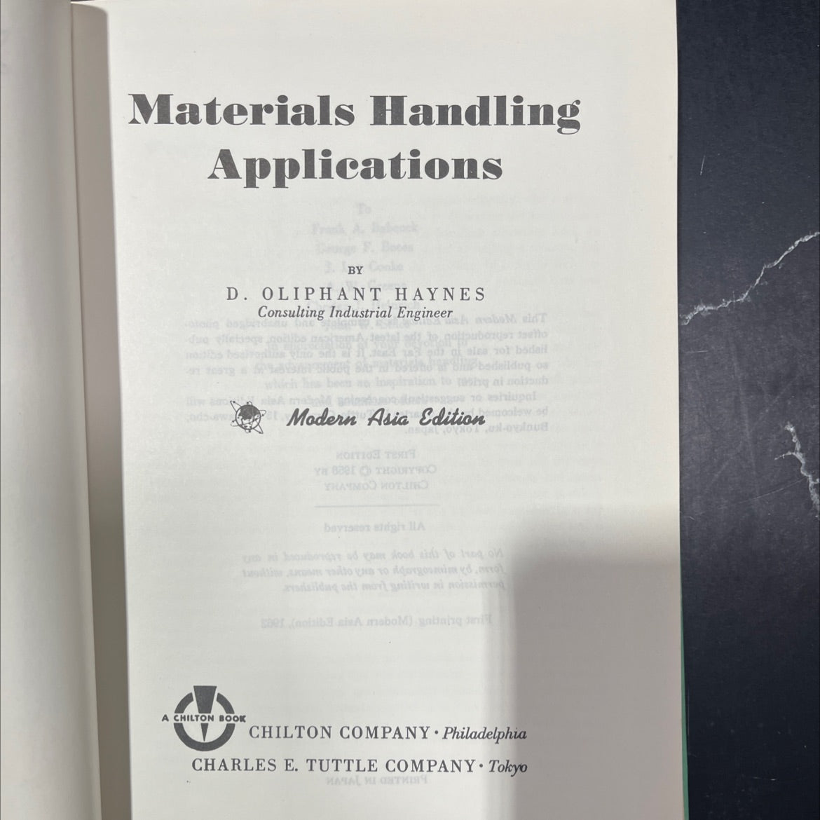 materials handling applications book, by d. oliphant haynes, 1958 Hardcover image 2