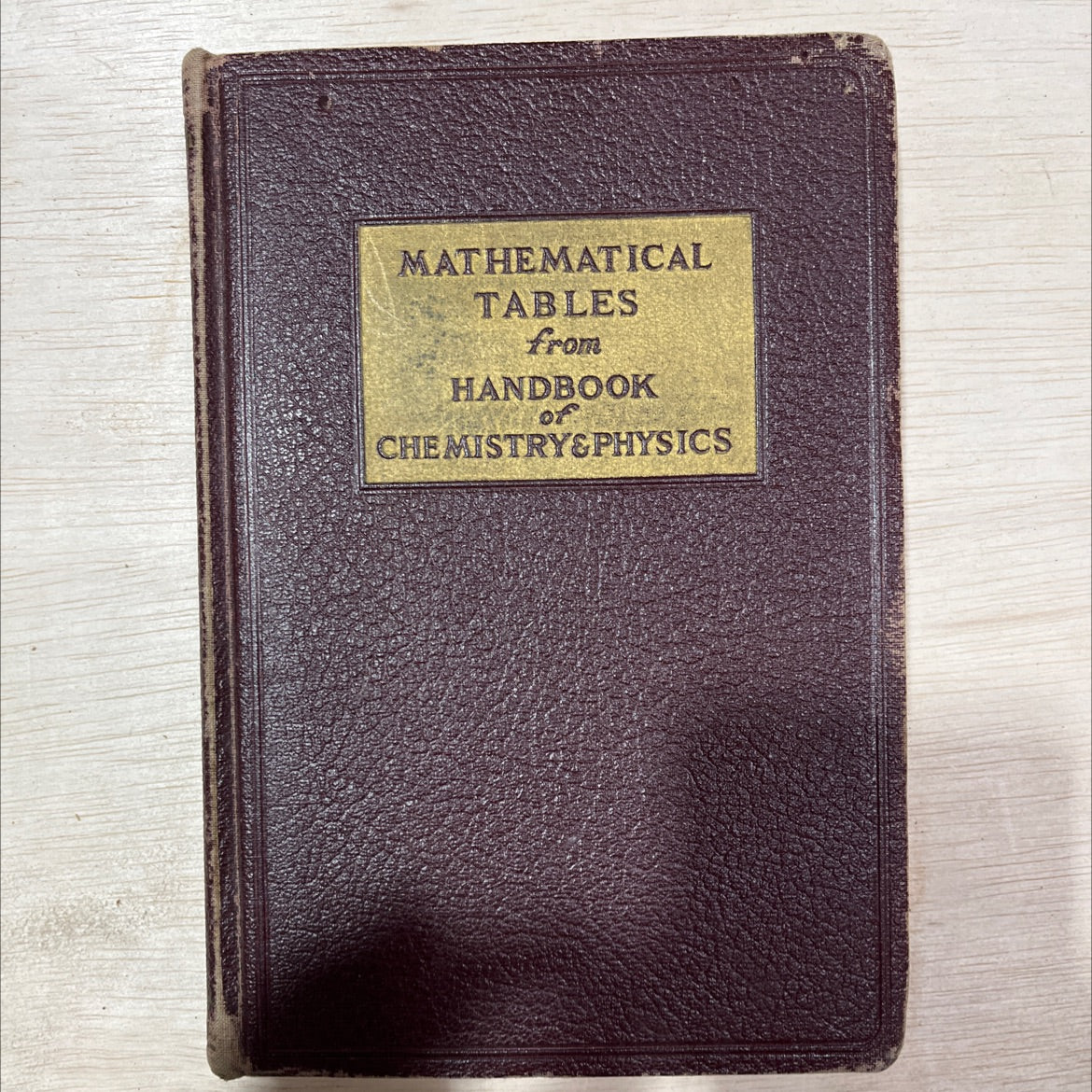 mathematical tables sixth edition book, by Charles D. Hodgman, 1938 Leather, Antique image 1