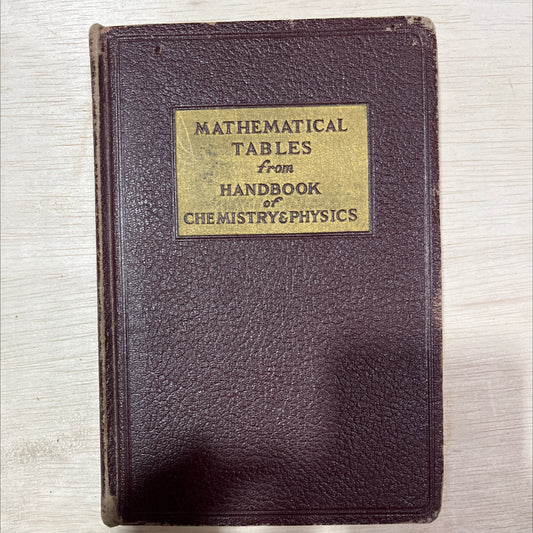 mathematical tables sixth edition book, by Charles D. Hodgman, 1938 Leather, Antique image 1