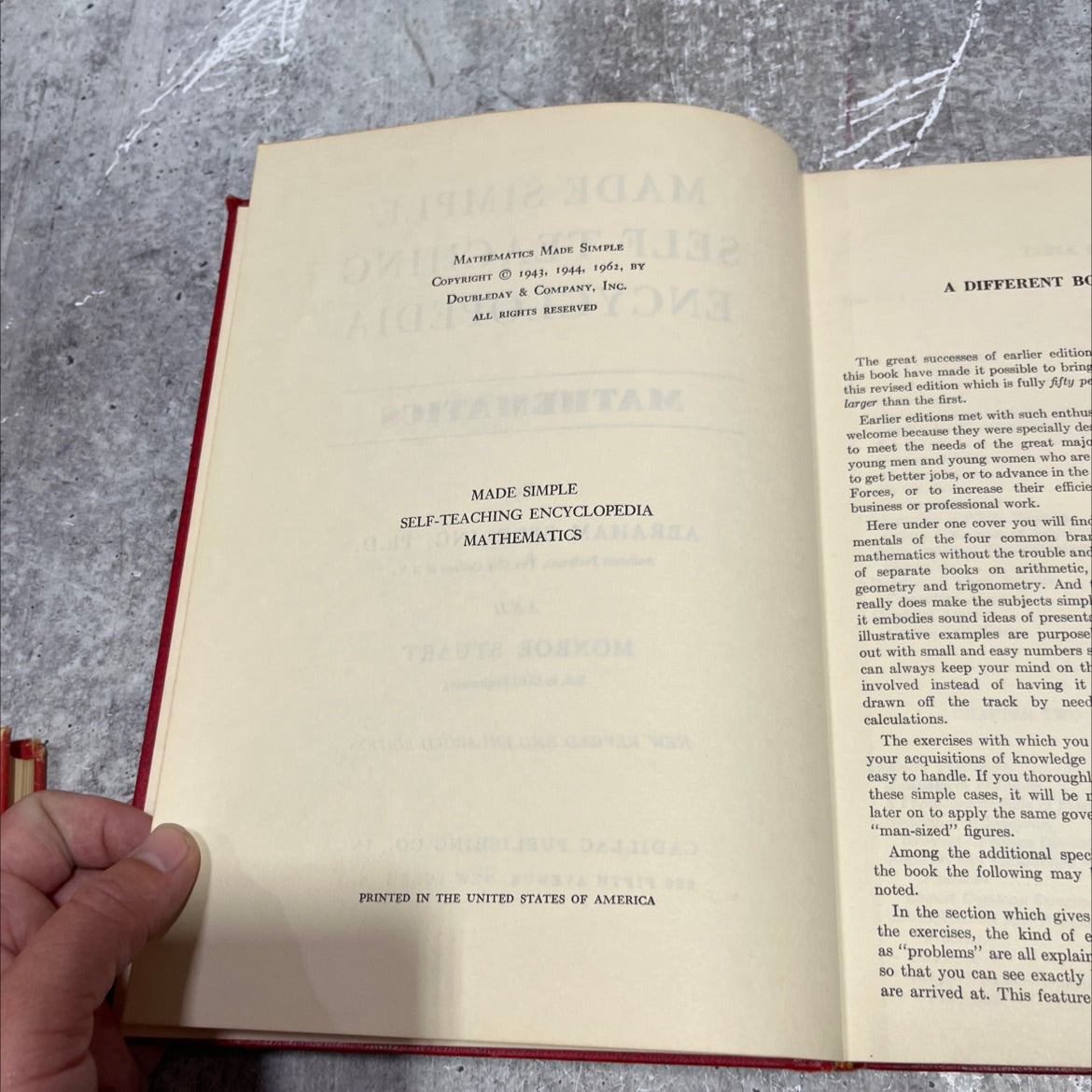 mathematics made simple self-teaching encyclopedia mathematics book, by abraham sperling, ph.d. and monroe stuart, 1962 image 3