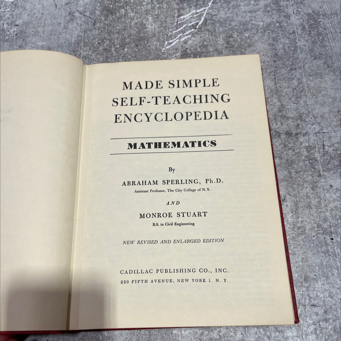 mathematics made simple self-teaching encyclopedia mathematics book, by abraham sperling, ph.d. and monroe stuart, 1962 image 2