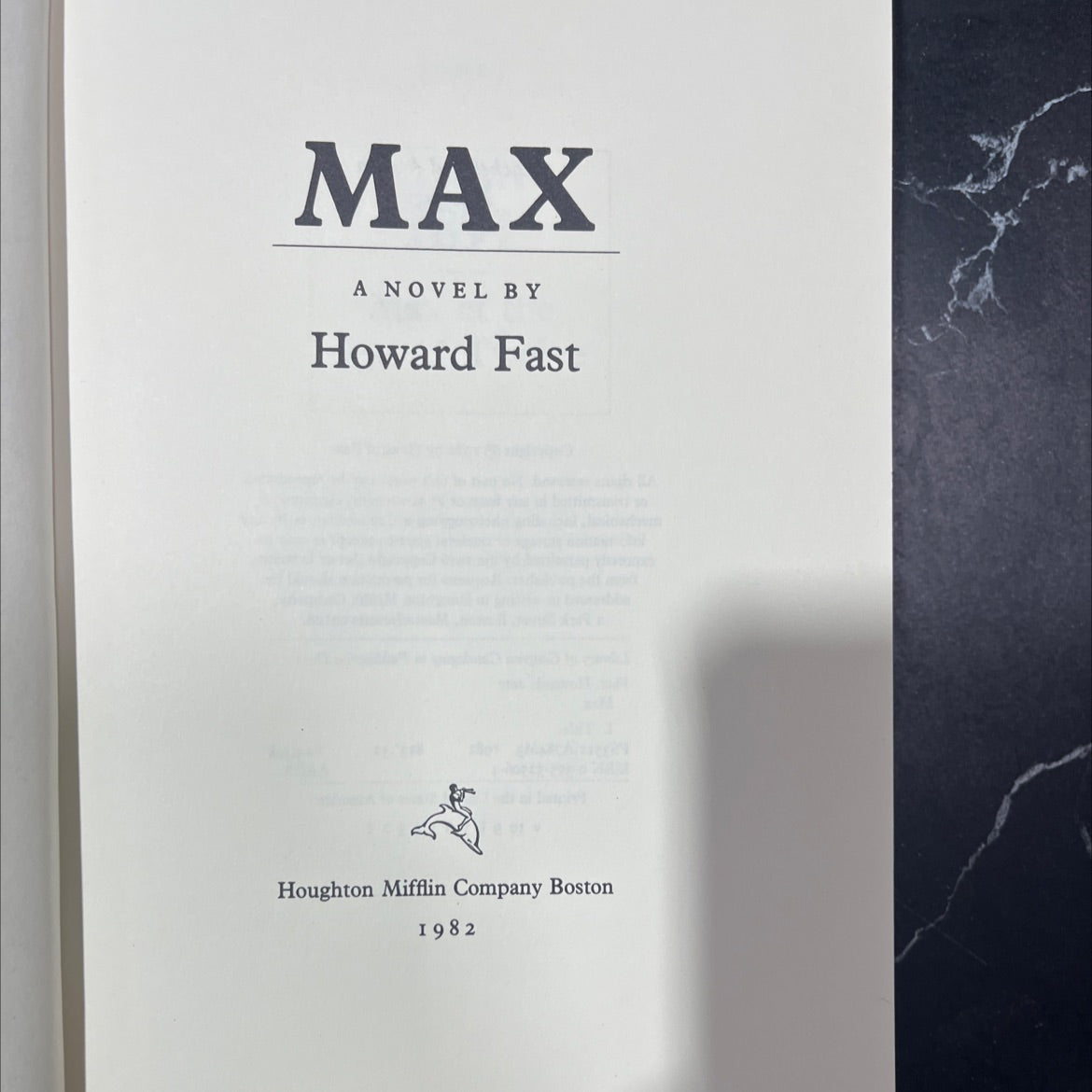 max book, by Howard Fast, 1982 Hardcover image 2