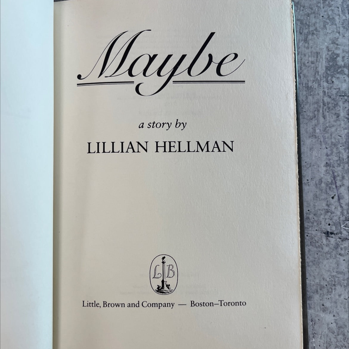 maybe a story book, by lillian hellman, 1980 Hardcover, Vintage image 2
