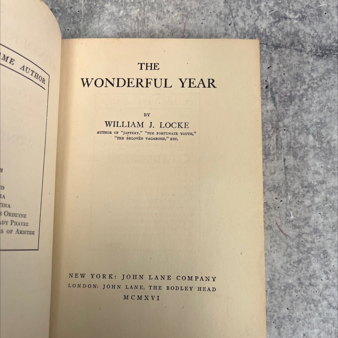 me author the wonderful year book, by william j. locke, 1916 Hardcover image 2