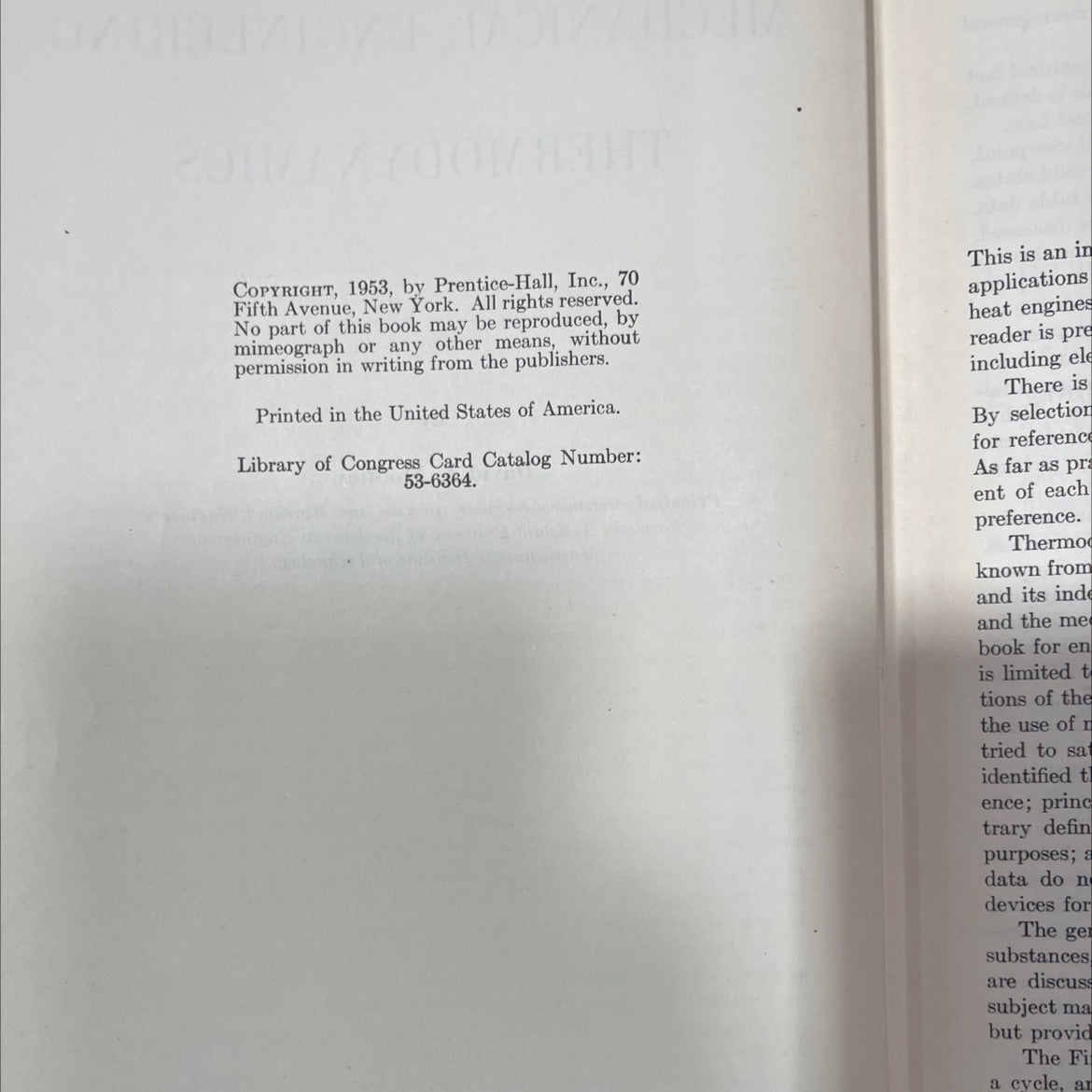 mechanical engineering thermodynamics book, by David A. Mooney, 1953 Hardcover image 3