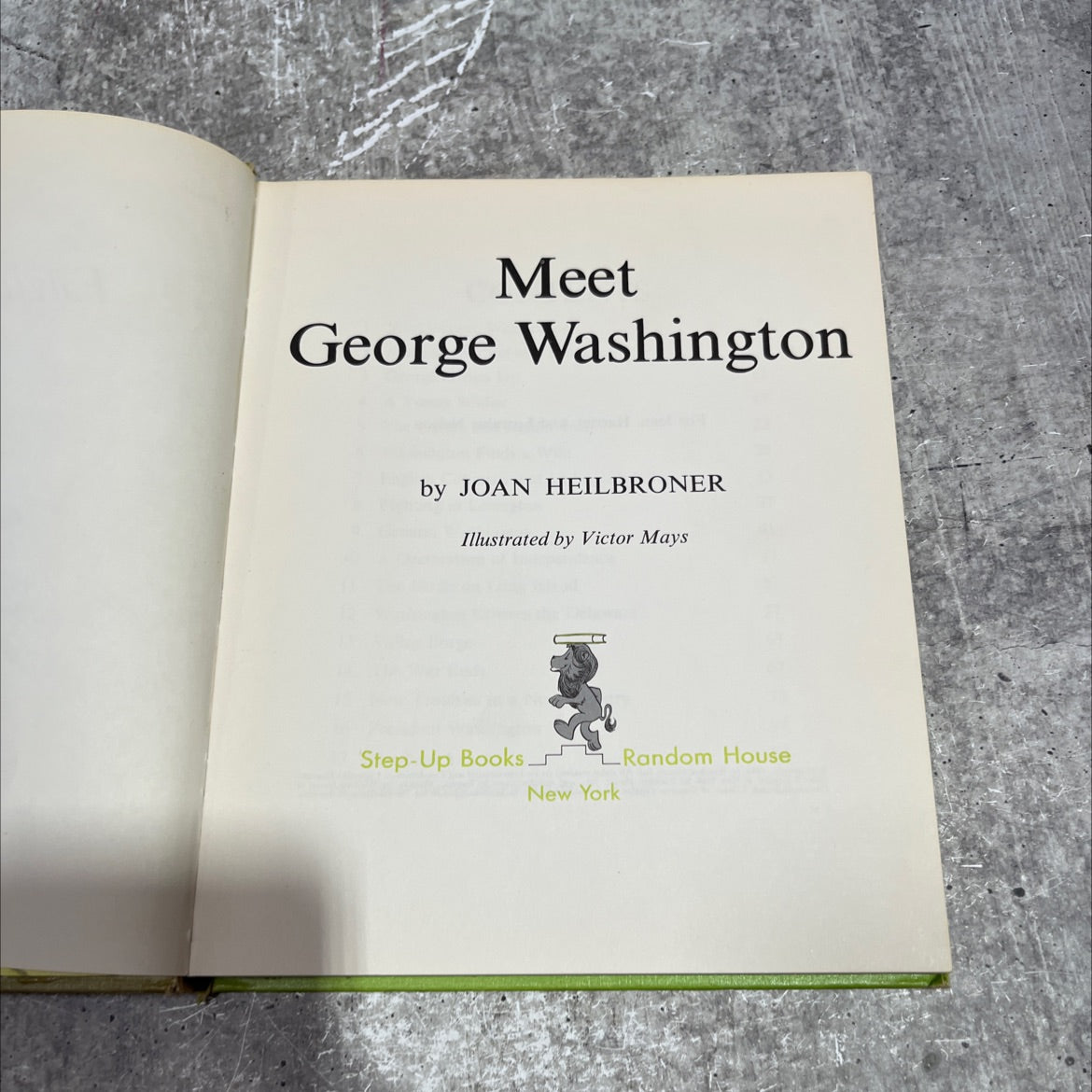meet george washington book, by joan heilbroner, 1964 Hardcover image 2