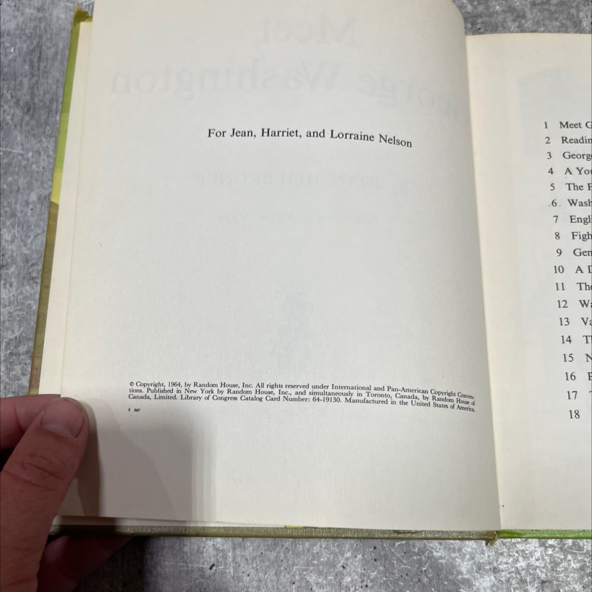 meet george washington book, by joan heilbroner, 1964 Hardcover image 3