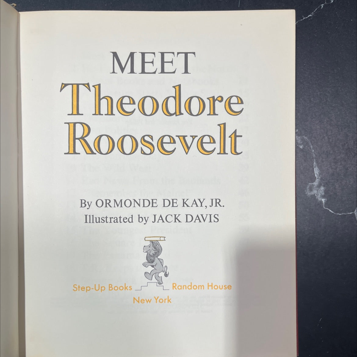 meet theodore roosevelt book, by ormonde de kay, jr., 1967 Hardcover image 2