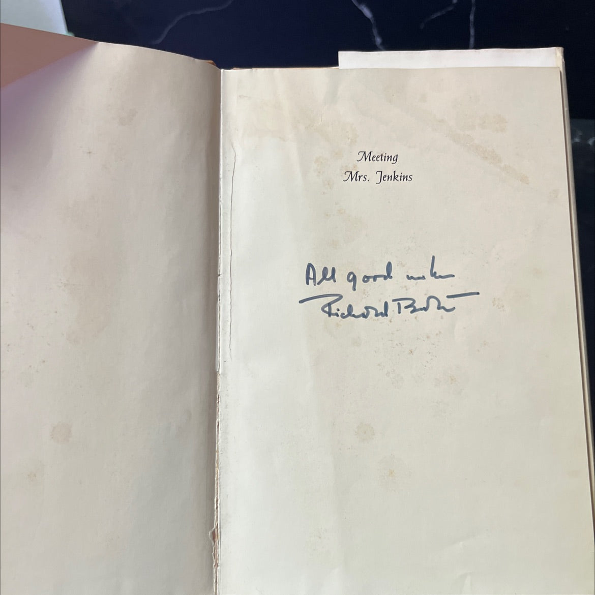 SIGNED meeting mrs. jenkins book, by richard burton, 1966 Hardcover, First Edition, Rare, Vintage image 4