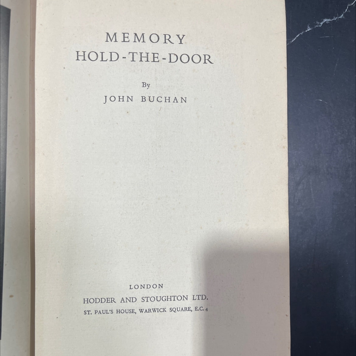 memory hold-the-door book, by john buchan, 1943 Hardcover image 2