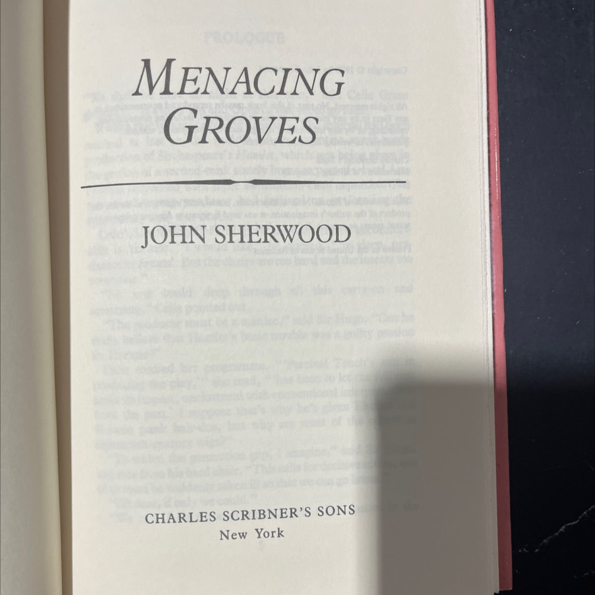 menacing groves book, by john sherwood, 1988 Hardcover image 2