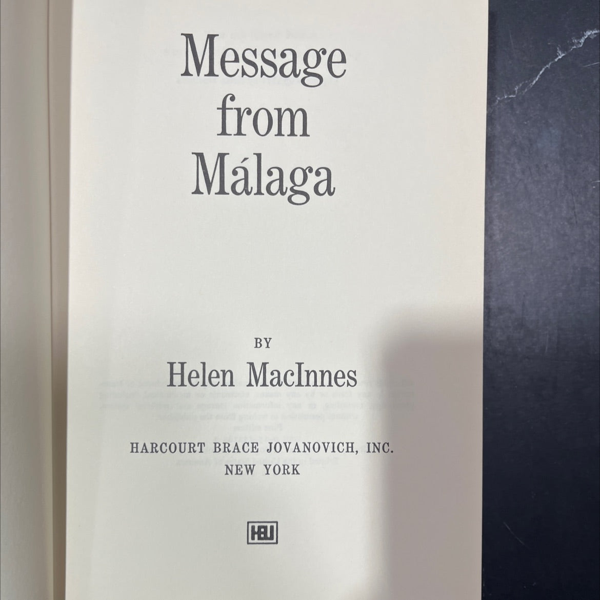 message from málaga book, by helen macinnes, 1971 Hardcover image 2