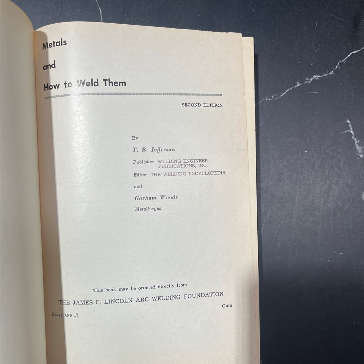 metals and how to weld them book, by T. B. Jefferson, 1962 Hardcover image 2
