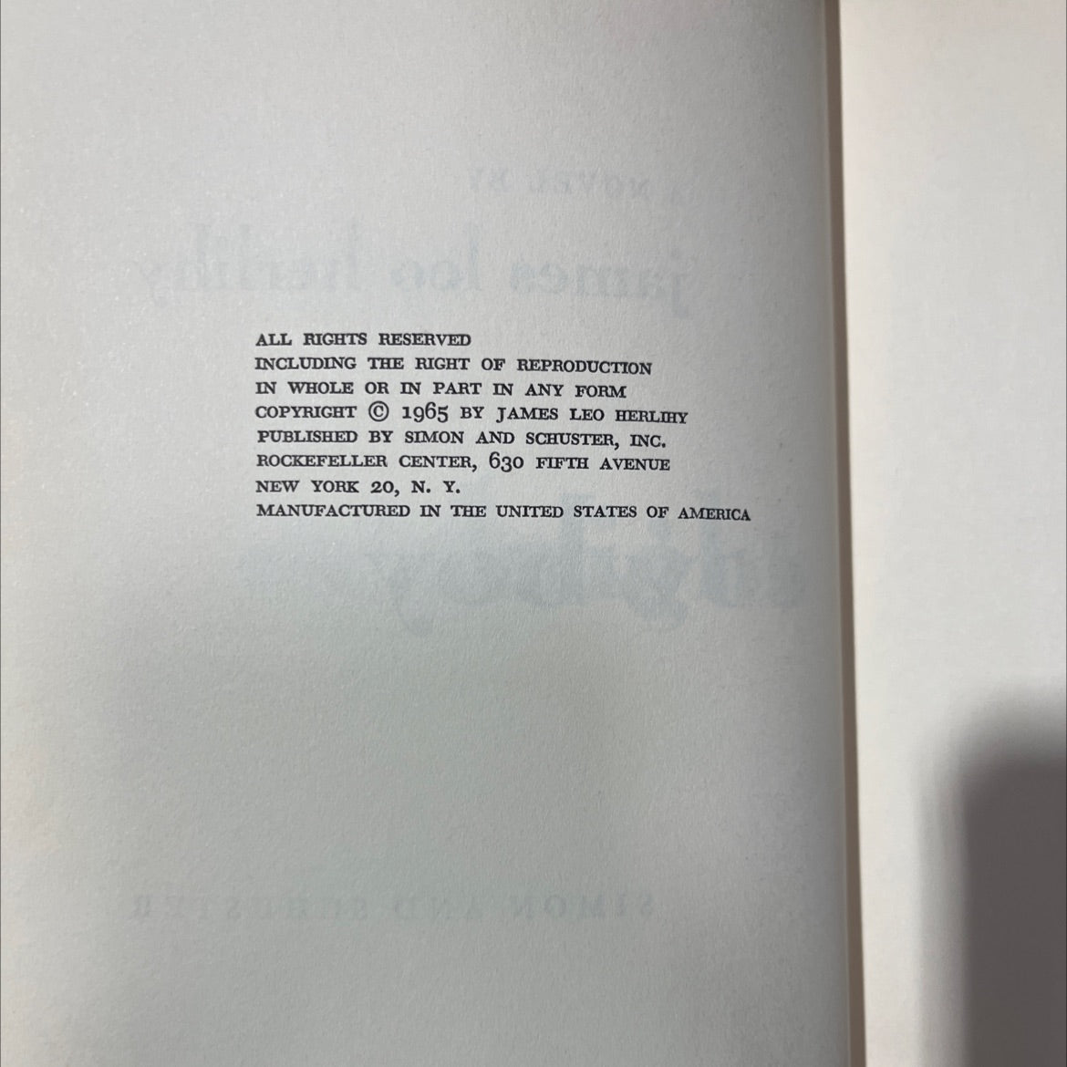 midnight cowboy book, by james leo herlihy, 1965 Hardcover image 3