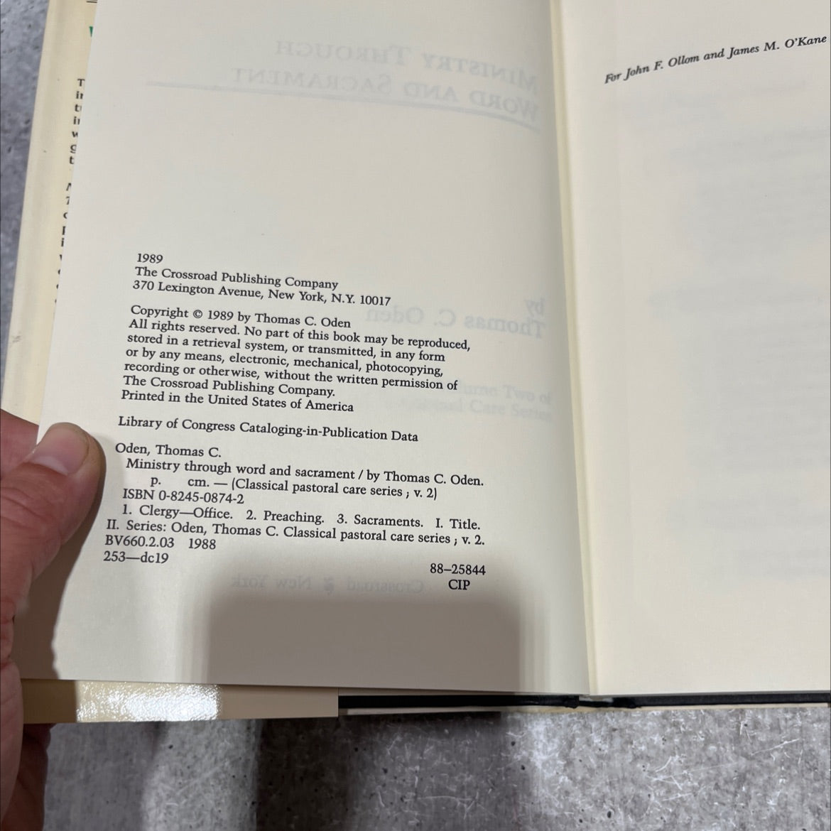 ministry through word and sacrament book, by Thomas C. Oden, 1989 Hardcover image 3