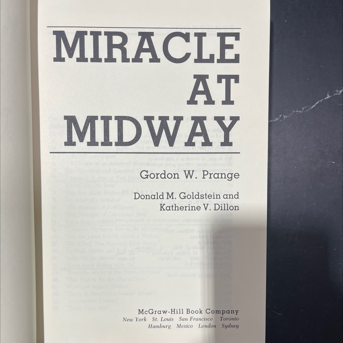 miracle at midway book, by gordon w. prange, donald m. goldstein, katherine v. dillon, 1982 Hardcover image 2