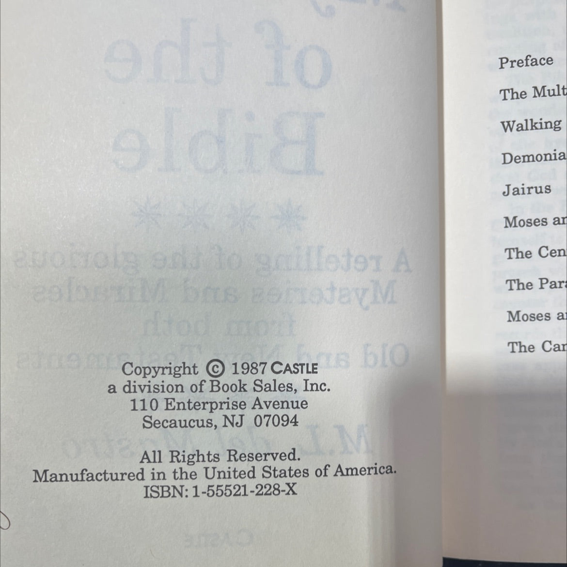 miracles and mysteries the multiplic demoniac of the bible book, by M.L. del Mastro, 1987 Hardcover image 3