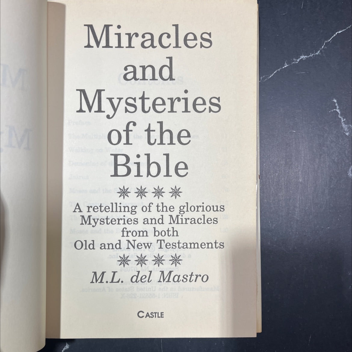 miracles and mysteries the multiplic demoniac of the bible book, by M.L. del Mastro, 1987 Hardcover image 2