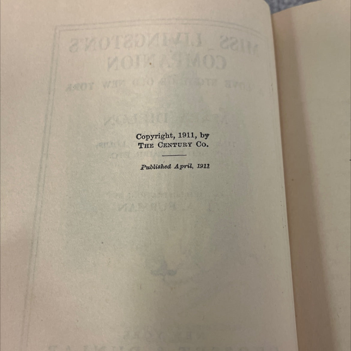 miss livingston's companion a love story of old new york book, by mary dillon, 1911 Hardcover image 3