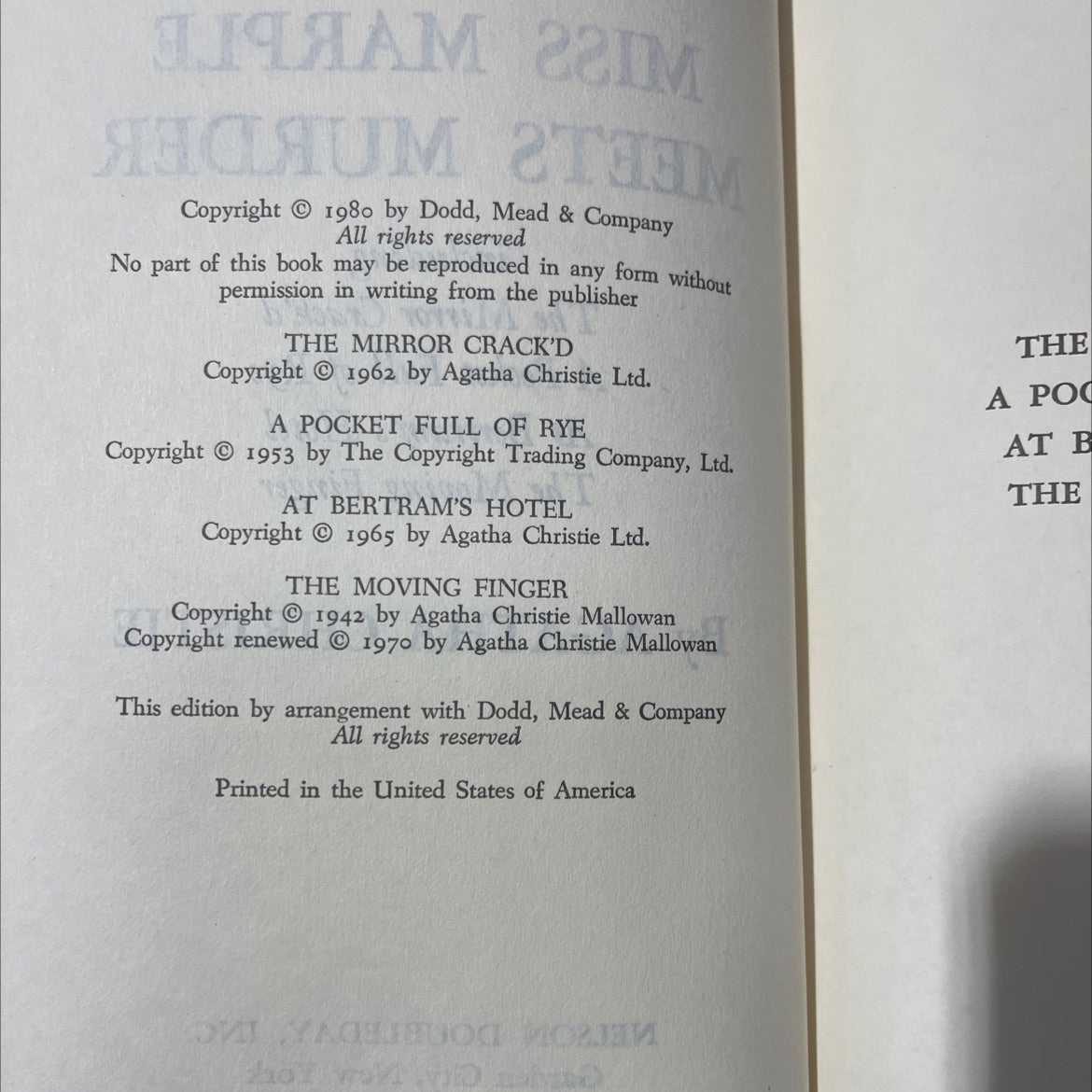 miss marple meets murder book, by agatha christie, 1970 Hardcover image 3