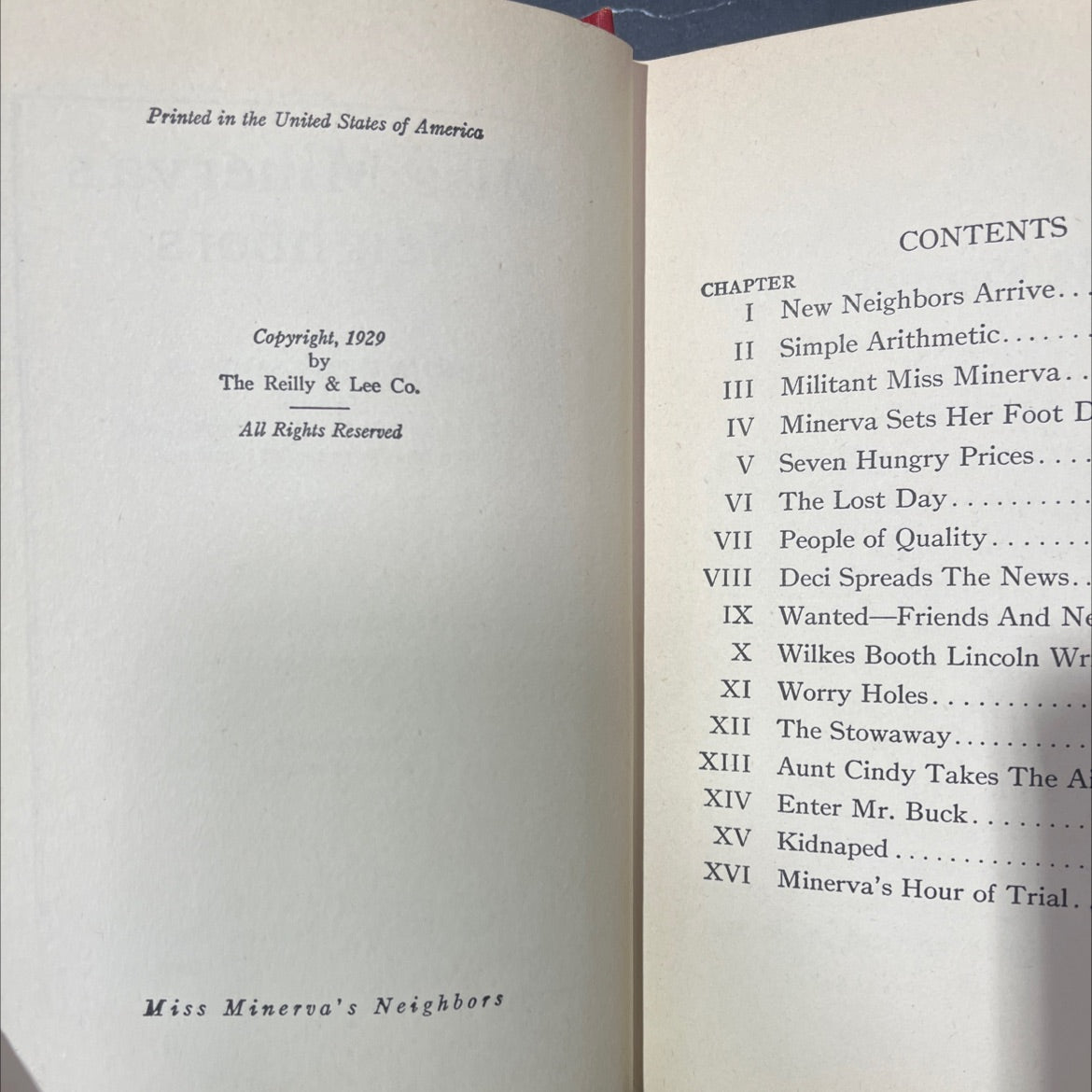 miss minerva's neighbors book, by emma speed sampson, 1929 Hardcover image 3