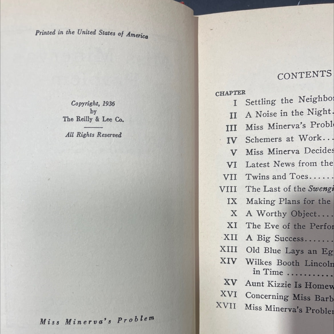 miss minerva's problem book, by emma speed sampson, 1936 Hardcover, Antique image 3